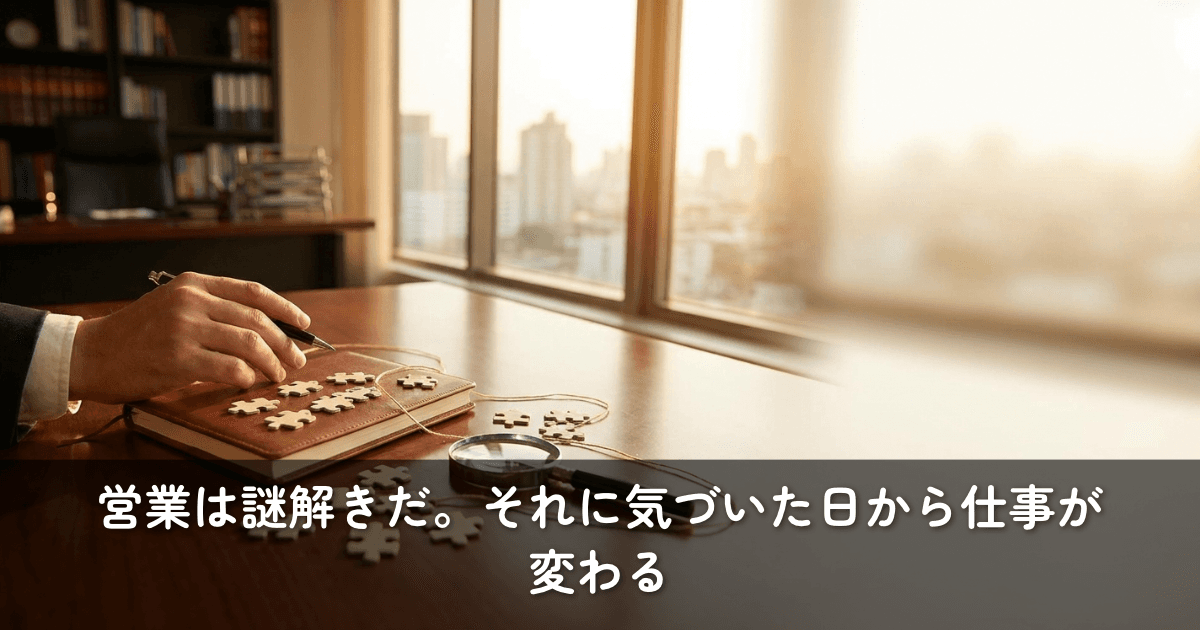 営業は謎解きだ。それに気づいた日から仕事が変わる